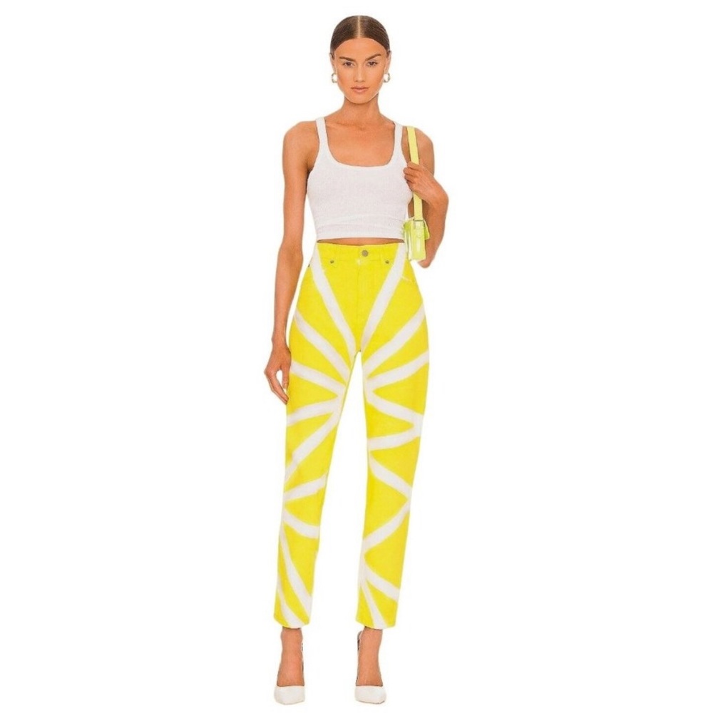 Fiorucci yellow and white jeans